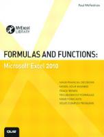 Formulas and functions with Microsoft Excel 2010
 078974306X, 9780789743060