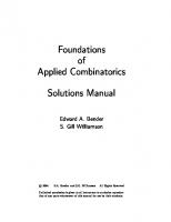 Foundations of Applied Combinatorics. Solutions Manual