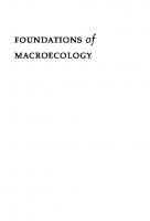 Foundations of Macroecology: Classic Papers with Commentaries
 9780226115504