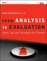 From Analysis to Evaluation, with CD-ROM: Tools, Tips, and Techniques for Trainers
 0787982016, 9780787982010, 9780470255742