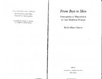 From boys to men : formations of masculinity in late medieval Europe
 9780812218343, 0812218345, 9780812236996, 0812236998