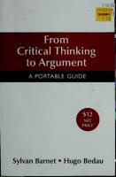 From Critical Thinking to Argument: A Portable Guide
 2004107371, 0312436262, 9780312436261