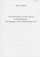 From the History of State System  in Mesopotamia — The Kingdom of the Third Dynasty of Ur