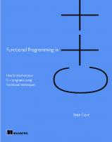 Functional Programming in C++ [1st edition]
 9781617293818, 1617293814