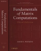 Fundamentals of Matrix Computations [3 ed.]
 0470528338, 9780470528334