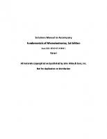 Fundamentals of Microelectronics Solutions Manual
 978‐0‐471‐47846‐1