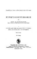 Funktionentheorie: Band 1 Grundlagen der allgemeinen Theorie der analytischen Funktionen [10. Aufl. Reprint 2019]
 9783111370859, 9783111013909