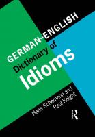 German/English Dictionary of Idioms [1 ed.]
 0415141990, 9780415141994