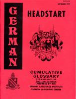 German Headstart Cumulative Glossary.