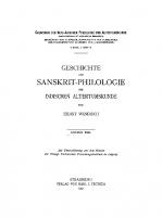 Geschichte der Sanskrit-Philologie und indischen Altertumskunde, Teil 1 [Reprint 2019 ed.]
 9783111618449, 9783111242064