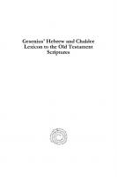 Gesenius' Hebrew and Chaldee Lexicon to the Old Testament Scriptures
 9781463231187