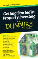 Getting Started in Property Investment for Dummies - Australia [1 ed.]
 9781118396773, 9781118396742