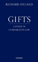 Gifts: A Study in Comparative Law
 0195343360, 9780195343366