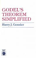 Godel’s Theorem Simplified [1 ed.]
 081913869X, 0819138681, 9780819138699