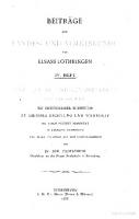 Goethe, Lenz und Cleophe Fibich von Strassburg. Ein urkundlicher Kommentar zu Goethes Dichtung und Wahrheit