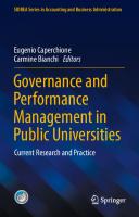 Governance and Performance Management in Public Universities: Current Research and Practice
 3030856976, 9783030856977