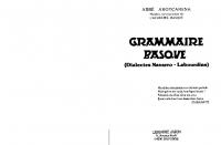 Grammaire Basque (Dialectes Navarro-Labourdins)