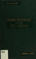 Grammar and Vocabulary of the Tupi Language (in English)