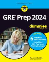 GRE Prep 2024 For Dummies with Online Practice (GRE for Dummies) [12 ed.]
 1394183372, 9781394183371