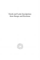 Greek and Latin Inscriptions from Sinope and Environs
 9781463220242