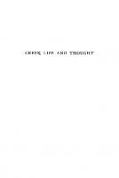 Greek Life and Thought: A Portrayal of Greek Civilization
 9780231883313