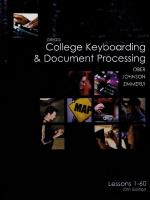 Gregg College Keyboarding & Document Processing Lessons 1-60 [10 ed.]
 0072963417, 9780072963410