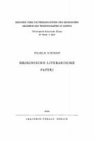 Griechische literarische Papyri [Reprint 2021 ed.]
 9783112482360, 9783112482353