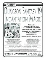 GURPS 4th edition. Dungeon Fantasy 19: Incantation Magic
