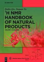 ¹H NMR Handbook of Natural Products. Volume 1: Alkaloids [1]
 9783110624342