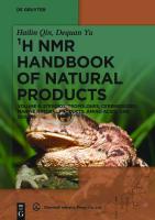 ¹H NMR Handbook of Natural Products. Volume 6: Steroids, Tropolones, Cerebrosides, Marine Natural Products, Amino Acids, and Sugars [6]
 9783110630817