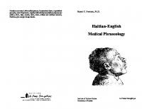 Haitian-English Medical Phraseology