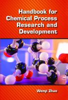 Handbook for Chemical Process Research and Development
 9781498767996