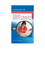 Handbook for Focus on Adult Health: Medical-Surgical Nursing [1st ed.]
 1582558876, 9781582558875