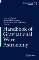Handbook of Gravitational Wave Astronomy [1 ed.]
 9789811643057, 9789811643064, 9789811643071