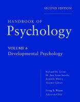 Handbook of psychology: Developmental Psychology [6, 2 ed.]
 9780470619049, 9780470768860, 9781118285374, 9781118282656, 9781118281994