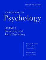 Handbook of psychology: Personality and social psychology [5, 2 ed.]
 9780470619049, 9780470647769, 9781118283769, 9781118281925, 9781118285305
