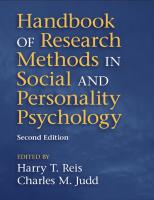 Handbook of Research Methods in Social and Personality Psychology [2 ed.]
 9781107600751, 9781107011779, 2013024738