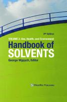 Handbook of solvents [3rd edition]
 9781927885383, 1927885388, 9781927885413, 1927885418, 9781927885420
