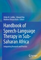 Handbook of Speech-Language Therapy in Sub-Saharan Africa: Integrating Research and Practice
 3031045033, 9783031045035