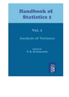 Handbook of Statistics 1: Analysis of Variance [1, First ed.]
 9780444853356, 0444853359