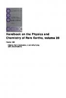 Handbook on the Physics and Chemistry of Rare Earths [Volume 20]
 9780444820143, 0444820140