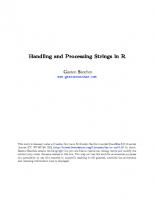 Handling and Processing Strings in R