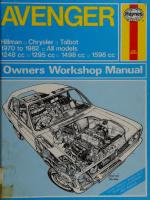 Haynes Avenger Owners Workshop Manual
 1850100586, 9781850100584
