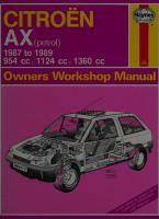 Haynes Citroen AX (Petrol) Owners Workshop Manual
 1850104700, 9781850104704