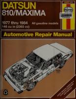 Haynes Datsun Owners Workshop Manual
 1850100535, 9781850100539