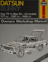 Haynes Datsun Sunny Owners Workshop Manual
 1850100950, 9781850100959