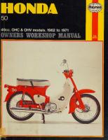 Haynes Honda 50 Owners Workshop Manual
 0856961140, 9780856961144