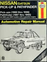 Haynes Nissan/Datsun Pick-Ups and Pathfinder Automotive Repair Manual
 1563921987, 9781563921988