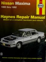 Haynes Nissan Maxima Automotive Repair Manual
 1563923653, 9781563923654
