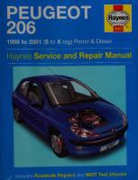 Haynes Peugeot 206 Service and Repair Manual
 0857339699, 9780857339690